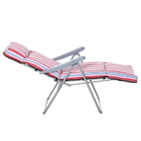 Outsunny 2er-Set Liegestuhl Set mit Kissen klappbar Sonnenliege 5 Stufen verstellbarer Rückenlehne Gartenliege Gartenmöbel Set Stahl Polyester Rot 60 x 75 x 65-102 cm(m-16)