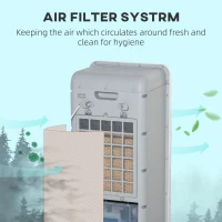 HOMCOM Mobile Air Cooler, 12L Tank Evaporative Ice Cooling Fan Water Conditioner Humidifier Unit with 3 Modes, 3 Speed, Remote, Timer, Oscillating for Home Bedroom(m-8)