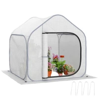 Outsunny 150 x 148cm Pop-Up Greenhouse - White(m-1)