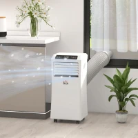 HOMCOM 10000 BTU Air Conditioning Unit, 3-in-1 Portable Air Conditioner, Dehumidifier, Cooling Fan with Remote Control, Digital Display, 2 Speeds, 24H Timer, Window Venting Kit, 18m²(m-11)