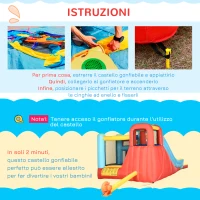 Outsunny Castello Gonfiabile per Bambini 3-8 Anni con Trampolino, Scivolo e Piscina, 435x245x200cm(m-7)