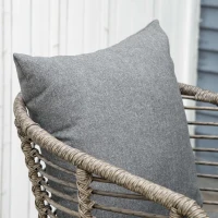 Outsunny Gartenmöbel-Set für 4 Personen, 1 Sofa, 2 Sessel. 1 Tisch, PE-Rattan, abnehmbare Polster, Braun+Grau(m-8)