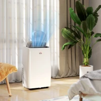 HOMCOM 14,000 BTU Mobile Air Conditioner, with LED Screen - White(m-10)
