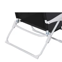 Outsunny Liegestuhl Sonnenliege Klappbare Strandliege 4-stufige Gartenliege Netzstoff Schwarz 186 x 66 x 80 cm(m-14)