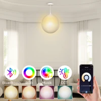 Lampa Księżycowa HOMCOM, Druk 3D, Sterowanie przez Aplikację, Kompatybilność z Muzyką, Różne Tryby Światła, Biały(m-5)