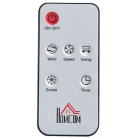 HOMCOM Mobile Air Cooler, 12L Tank Evaporative Ice Cooling Fan Water Conditioner Humidifier Unit with 3 Modes, 3 Speed, Remote, Timer, Oscillating for Home Bedroom(m-14)