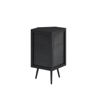 Dulap colțar cu ușă din sticlă, raft reglabil și design modern pentru baie, living, dormitor, 56,5x42,5x80 cm, Negru(m-10)