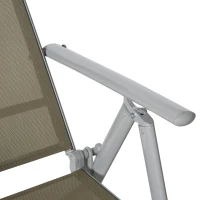 Outsunny Sonnenliege Strandliege Gartenliege Relaxliege klappbar mit Kissen Strand Metall+Stoff Khaki 137 x 63,5 x 100,5 cm(m-10)