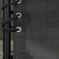 Outsunny Sonnenliege, klappbar, atmungsaktiver Bezug, Metallrahmen, 197 x 58 x 76 cm, Schwarz(m-10)