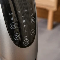 HOMCOM 36'' Freestanding Tower Fan, 3 Speed 3 Mode, 7.5h Timer, 70 Degree Oscillation, LED Panel, 5M Remote Controller, Silver(m-11)