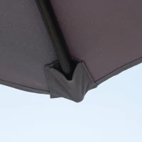 Outsunny 2.6M Garden Parasol Umbrella with Tilt and Crank, Outdoor Sun Parasol Sunshade Shelter with Aluminium Frame, Grey(m-10)