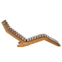 Outsunny Gartenliege, Sonnenliege, Massivholz, Braun, 66 x 170 x 77 cm(m-11)