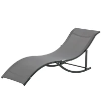 Outsunny 2er Set Sonnenliege Gartenliegen Stoffliege Relaxliege ergonomisch Aluminium Texteline Dunkelgrau 165 x 61 x 63 cm(m-14)