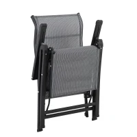 Outsunny Sonnenliege klappbar Gartenliege mit Kissen Schwerelosigkeit Liegestuhl mit 9-Fach verstellbare Rückenlehne Gartenstuhl bis 150 kg belastbar, für Garten Urlaub Outdoor Strand, Schwarz+Grau(m-11)