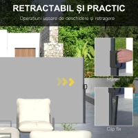 Outsunny Paravan Lateral Retractabil 400x180 cm Gri(m-5)