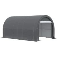 Outsunny Tenda Garagem 5x3 m Tenda para Carro Anti-UV com Tecido de PE Desmontável e Estrutura de Aço Galvanizado Cinza(m-8)