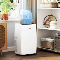 HOMCOM 14,000 BTU Mobile Air Conditioner, with LED Screen - White(m-2)
