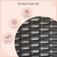 PawHut Casetta per Cani Rialzata con Cuscino Sfoderabile, in Rattan PE e Acciaio, 117x85x89 cm, Grigio e Marrone(m-5)