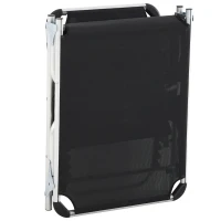 Outsunny Sonnenliege faltbar Gartenliege mit Kopfkissen Liegestuhl mit der 4-stufig verstellbaren Rückenlehne Campingliege bis 120 kg belastbar für Outdoor-Park, Garten, Schwarz(m-11)