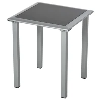 Outsunny Gartenliege Set Metall Mesh 3-TLG. Sonnenliege mit Teetisch Gartengarnitur mit 2 Sonnenliegen, 1 Beistelltisch Gartensitzgruppe für Garten, Balkon 59B x 169T x 66H cm Schwarz+Silber(m-13)