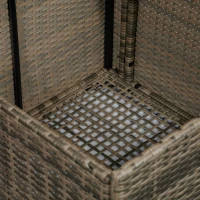 Outsunny 8 Pieces Outdoor PE Rattan Sofa Set with Cushions, Patio Garden Furniture Sets with Glass Top Coffee Table, Storage Corner Table, Mixed Brown(m-12)