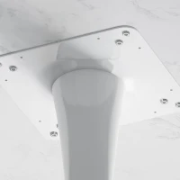 Mesa Moderna de Centro Octogonal con Tablero de MDF en Efecto Mármol y Base Metálica, 80x74x73 cm, Blanco(m-7)