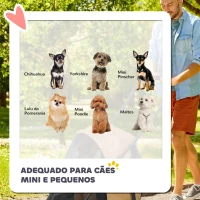 PawHut Carrinho para Animais de Estimação Dobrável com Janela de Malha Almofada Lavável Arnês de Segurança 82x47x97cm Marrom(m-7)