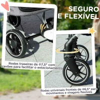 PawHut Carrinho para Cães Dobrável com Correia de Segurança Almofada Lavável e Janelas 80x48,5x106 cm Cinzento Claro(m-8)