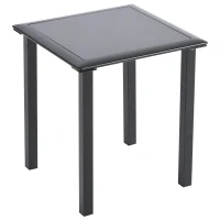 Outsunny Gartenlounge-Set, 2 Liegen mit Beistelltisch, atmungsaktiver Stoff, stabiler Metallrahmen, Schwarz(m-13)