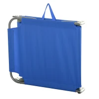 Outsunny Sonnenliege, klappbar, verstellbare Rückenlehne, rostfreier Metallrahmen, 187 x 55 x 24, Blau(m-11)