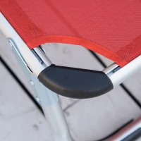 Outsunny Sonnenliege faltbar Gartenliege mit Kopfkissen Liegestuhl mit der 4-stufig verstellbaren Rückenlehne Campingliege bis 120 kg belastbar für Outdoor-Park, Garten, Rot(m-10)