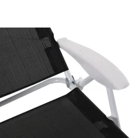 Outsunny Liegestuhl Sonnenliege Klappbare Strandliege 4-stufige Gartenliege Netzstoff Schwarz 186 x 66 x 80 cm(m-12)