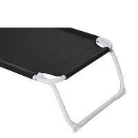 Outsunny Liegestuhl Sonnenliege Klappbare Strandliege 4-stufige Gartenliege Netzstoff Schwarz 186 x 66 x 80 cm(m-16)