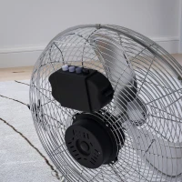 HOMCOM Metal Desk Fan with 3 Speeds & 120° Adjustable Tilt - Silver(m-9)