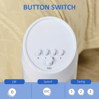 HOMCOM Tower Fan for Bedroom Cooling, 30 Inch Electric 70° Oscillating Fan with 3 Speed Settings, Standing Floor Fan for Home Office Indoor, White(m-4)