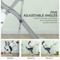 SPORTNOW 5-In-1 Folding Exercise Bike with Arm Workout Bands, Quiet 8-Level Magnetic Resistance Foldable Exercise Bike with LCD, Tablet Holder, Hand Pulse Sensor for Home Use Indoor Cycling, White(m-4)