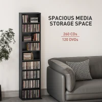 HOMCOM 260 Narrow CD Storage Unit - Black(m-4)