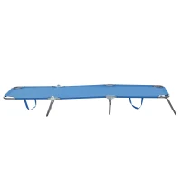 Outsunny Sonnenliege, klappbar, verstellbare Rückenlehne, rostfreier Metallrahmen, 187 x 55 x 24, Blau(m-12)