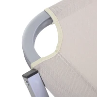 Outsunny Sonnenliege Strandliege 5-Stufige Alu Gartenliege Relaxliege Texteline Beige 163 x 58,5 x 91 cm(m-11)