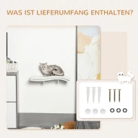 PwaHut Kletterwand Katzen Katzen Kletterwand Katzenbett Wand Katzenregal, Wand Katzenmöbel bis zu 4,5 kg, Weiß(m-6)