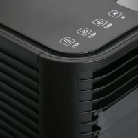 HOMCOM 5000 BTU 4-In-1 Portable Air Conditioner Cooling Dehumidifying Fan for Room up to 18m², with Remote, LED Display, 24H Timer, Wheels, Window Mount Kit, Black(m-11)