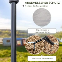 Outsunny Campingzelt für 3-4 Personen, robust, mit Tragetasche, 2 Öffnungen, Zubehör, Blau(m-5)