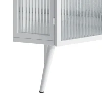 Armoire d'angle avec porte en verre, étagère réglable et design moderne pour salle de bain, salon, chambre, 56,5×42,5×80 cm, Blanc(m-8)