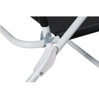 Outsunny Liegestuhl Sonnenliege Klappbare Strandliege 4-stufige Gartenliege Netzstoff Schwarz 186 x 66 x 80 cm(m-15)