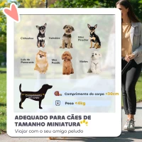 PawHut Carrinho para Cães Pequenos com Estrutura Compacta Carrinho Dobrável com Colchão Lavável Suporte para Copos 76x44x103 cm Creme(m-4)