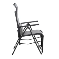 Outsunny Sonnenliege klappbar Gartenliege mit Kissen Schwerelosigkeit Liegestuhl mit 9-Fach verstellbare Rückenlehne Gartenstuhl bis 150 kg belastbar, für Garten Urlaub Outdoor Strand, Schwarz+Grau(m-12)