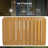 Outsunny Lampada Solare da Giardino con Illuminazione LED, in Acciaio e Rattan PE, Ø34x130 cm, Giallo(m-4)