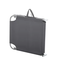 Outsunny Sonnenliege, klappbar, verstellbare Rückenlehne, rostfreier Metallrahmen, 187 x 55 x 24, Grau(m-10)