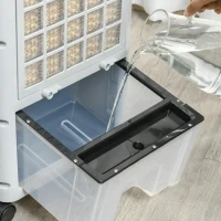 HOMCOM Mobile Air Cooler, 12L Tank Evaporative Ice Cooling Fan Water Conditioner Humidifier Unit with 3 Modes, 3 Speed, Remote, Timer, Oscillating for Home Bedroom(m-11)