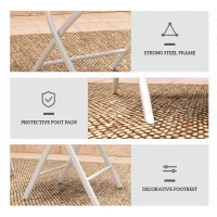 Outsunny 3 Pieces Outdoor Bistro Set, Glass Top Outdoor Table and 2 Folding Chairs with Protecting Feet, White(m-7)